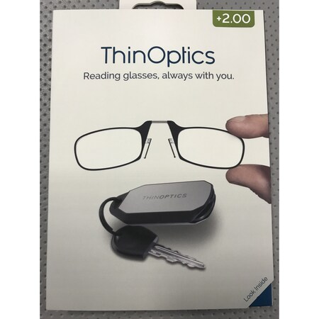 Thinoptics Readers/Keychn +2.00 Blk KC2.0BLACKISR